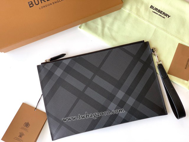 Burberry專門店新款格紋拉鏈收納袋手拿包 巴寶莉經典款男士手包 yxb1118
